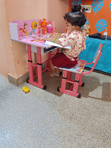 Puci Engineered Wood Study Table (Free Standing, Finish Color - Multicolor, Chair Included, DIY(Do-It-Yourself)