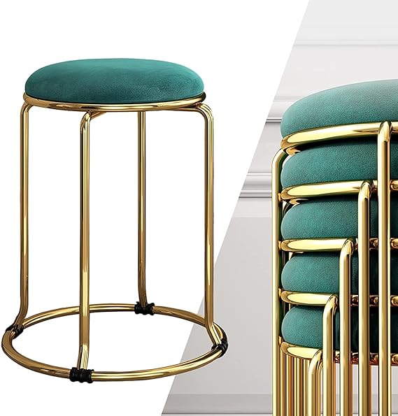 Metal Office Stool Versatile Stackable And Compact Chair For Makeup Vanity Dining Office Round Design Small Spaces And Convenience Perfect For Home And Salon&nbsp;&nbsp;