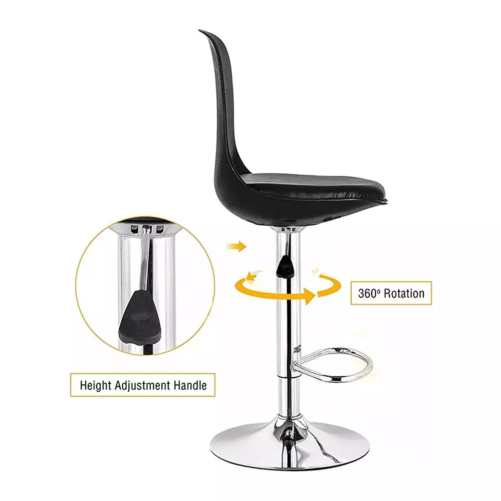 DPI Bar Stool Chair Glossy Finish Black, CH-1-RAPID-BLACK-P1
