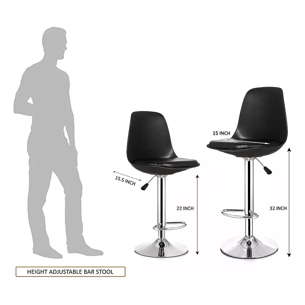 DPI Bar Stool Chair Glossy Finish Black, CH-1-RAPID-BLACK-P1